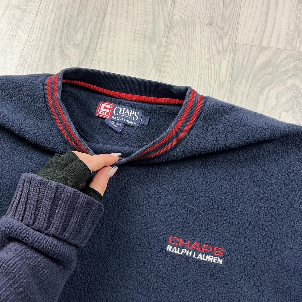 VINTAGE Y2K CHAPS FLEECE SWEATSHIRT NAVY