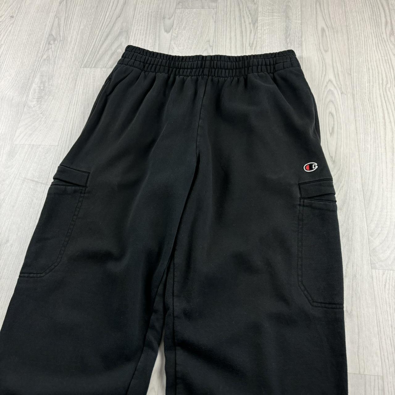 VINTAGE CHAMPION BAGGY CARGO SWEATPANTS BLACK (L)
