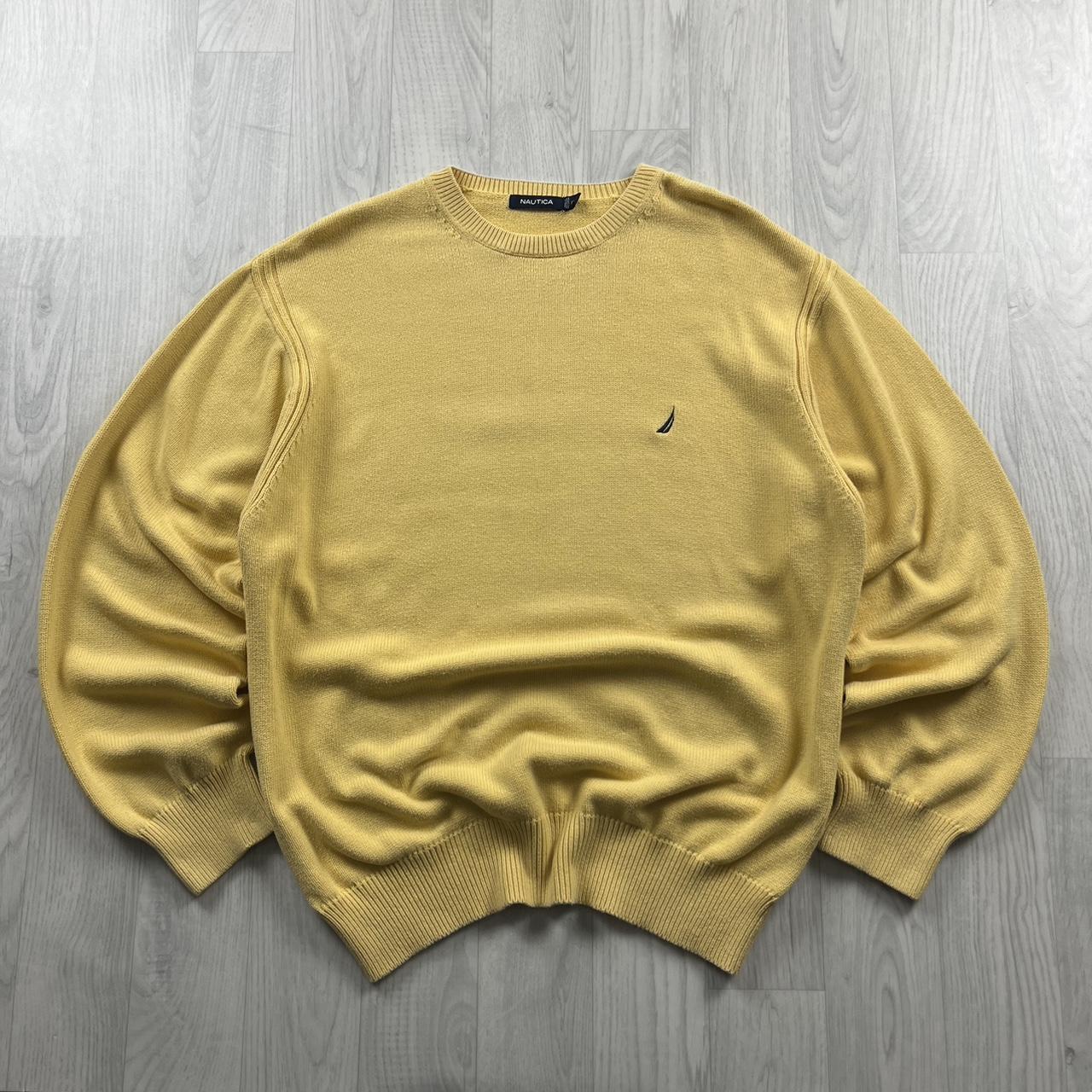 VINTAGE Y2K NAUTICA CHUNKY KNITTED JUMPER YELLOW