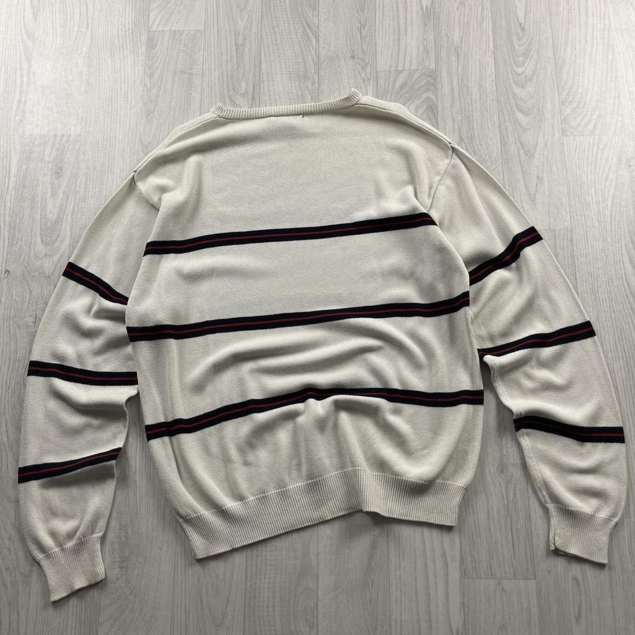 VINTAGE Y2K NAUTICA STRIPED KNITTED JUMPER CREAM
