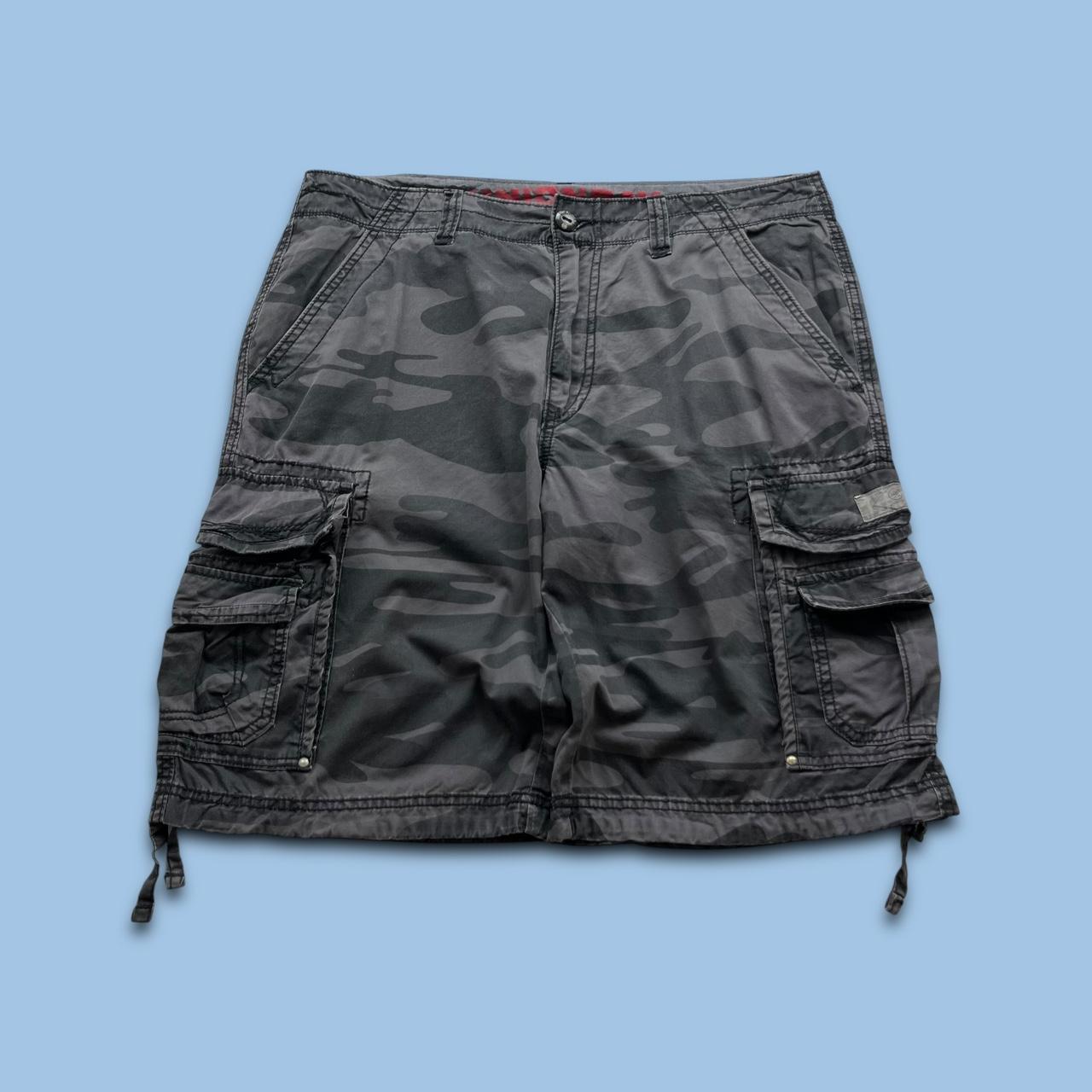 VINTAGE Y2K UNION BAY BAGGY LOOSE CAMO SHORTS BLACK