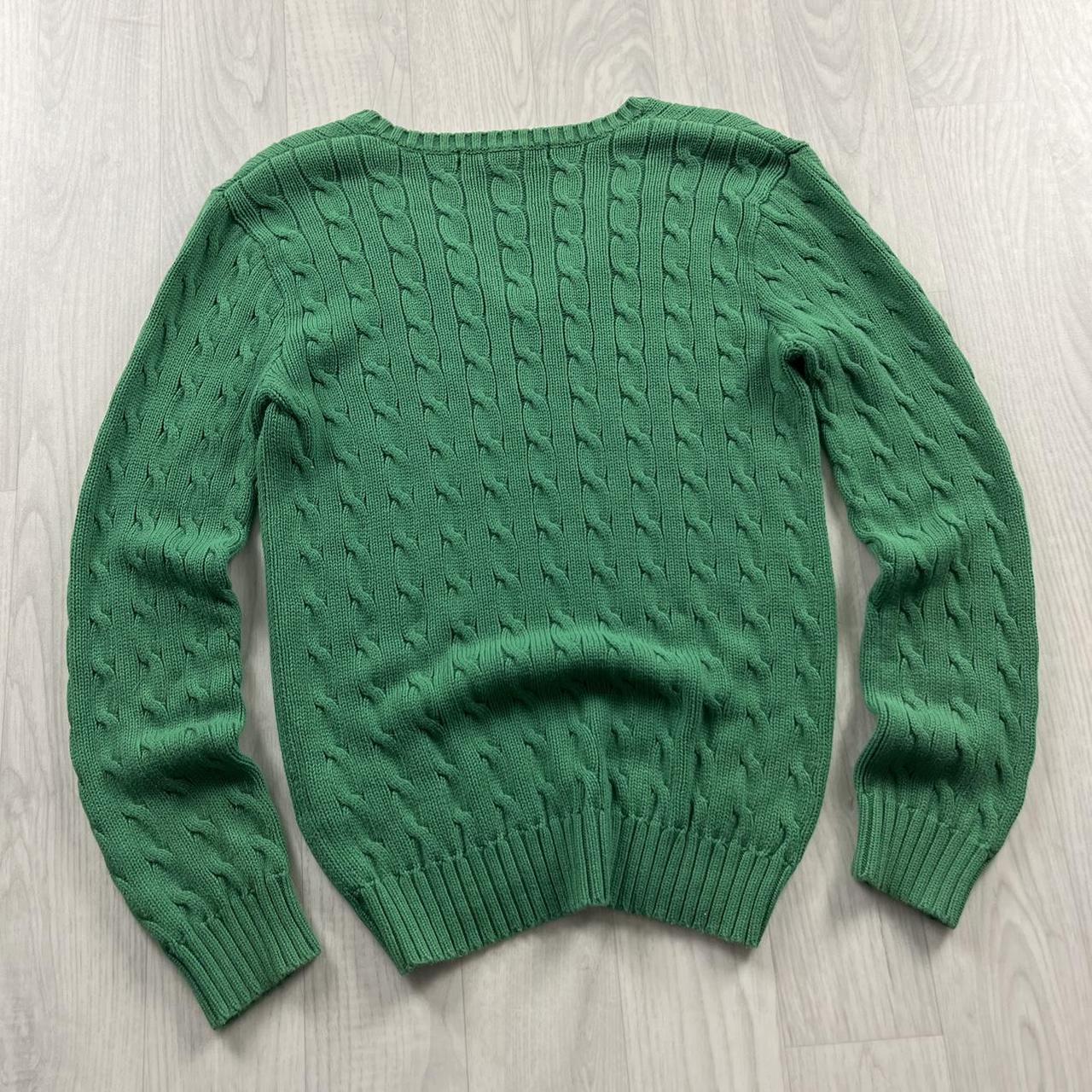 VINTAGE Y2K RALPH LAUREN SPORT CHUNKY CABLE KNITTED JUMPER GREEN