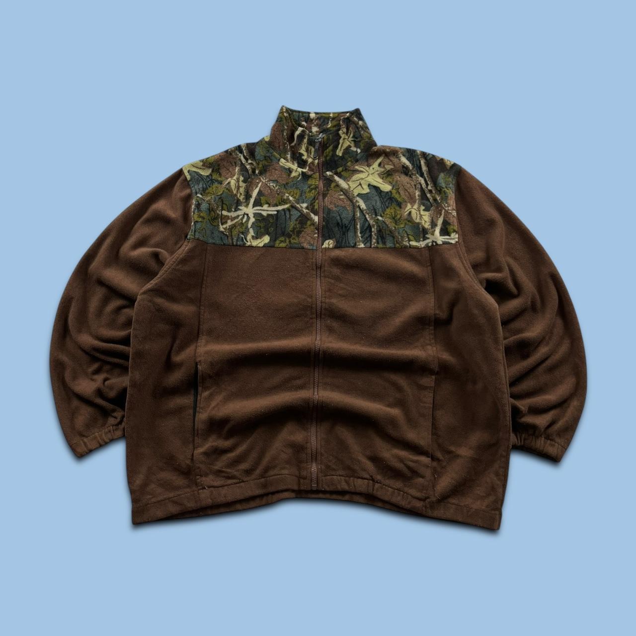 VINTAGE REALTREE ZIP UP FLEECE JACKET CAMO BROWN