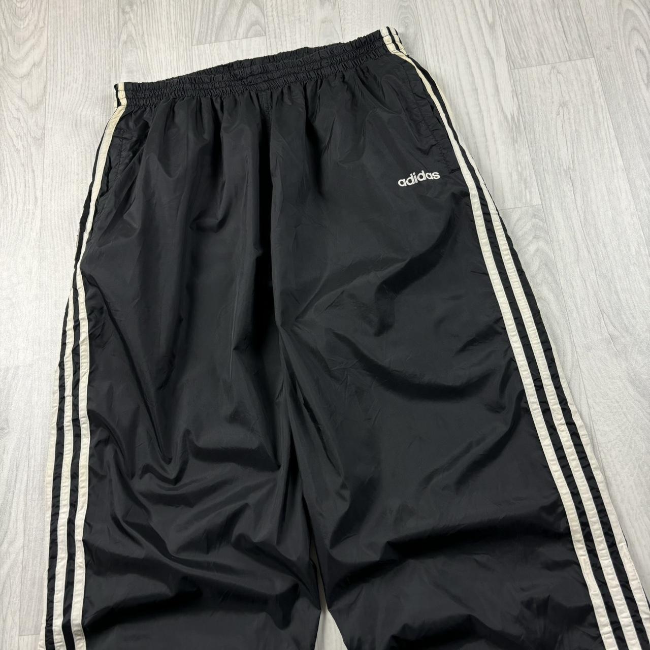 VINTAGE 90s ADIDAS BAGGY TRACKSUIT BOTTOMS BLACK