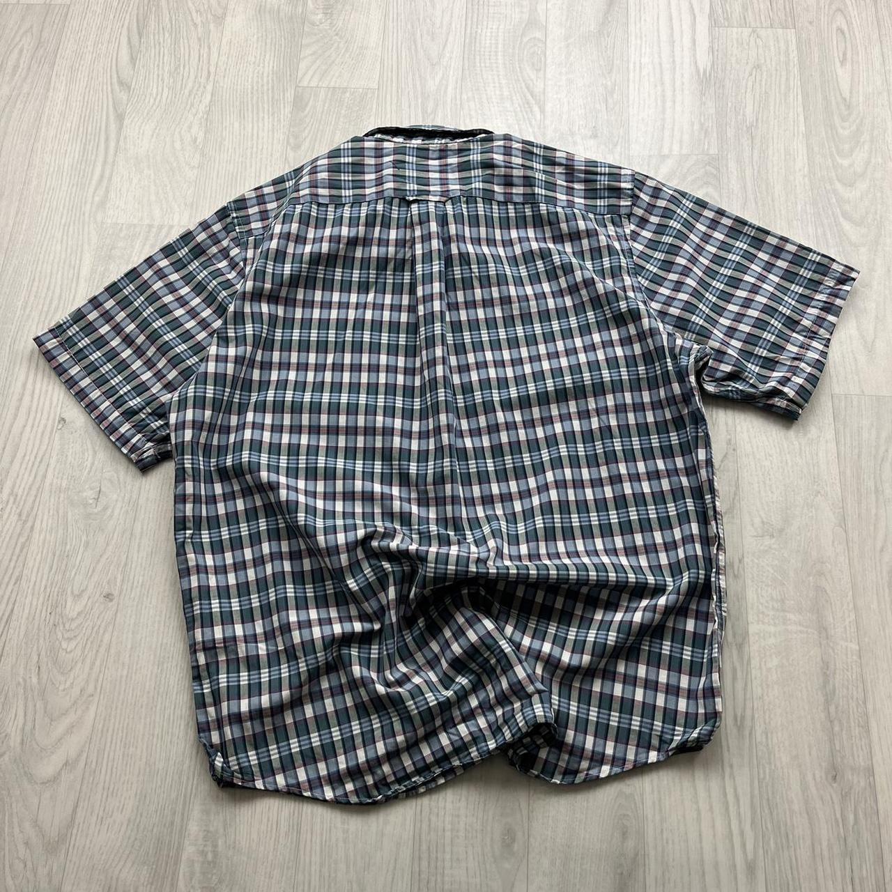 VINTAGE Y2K NAUTICA SHORT SLEEVE PLAID BUTTON UP SHIRT GREEN