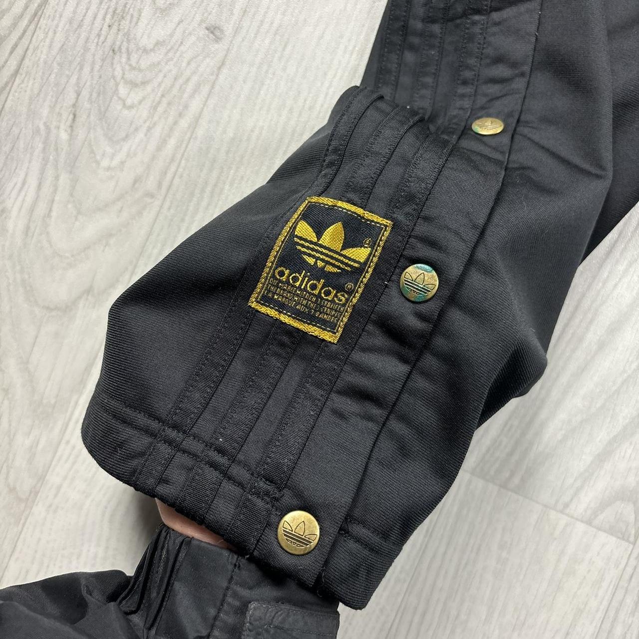 VINTAGE 90s ADIDAS BAGGY POPPER TRACKSUIT BOTTOMS BLACK