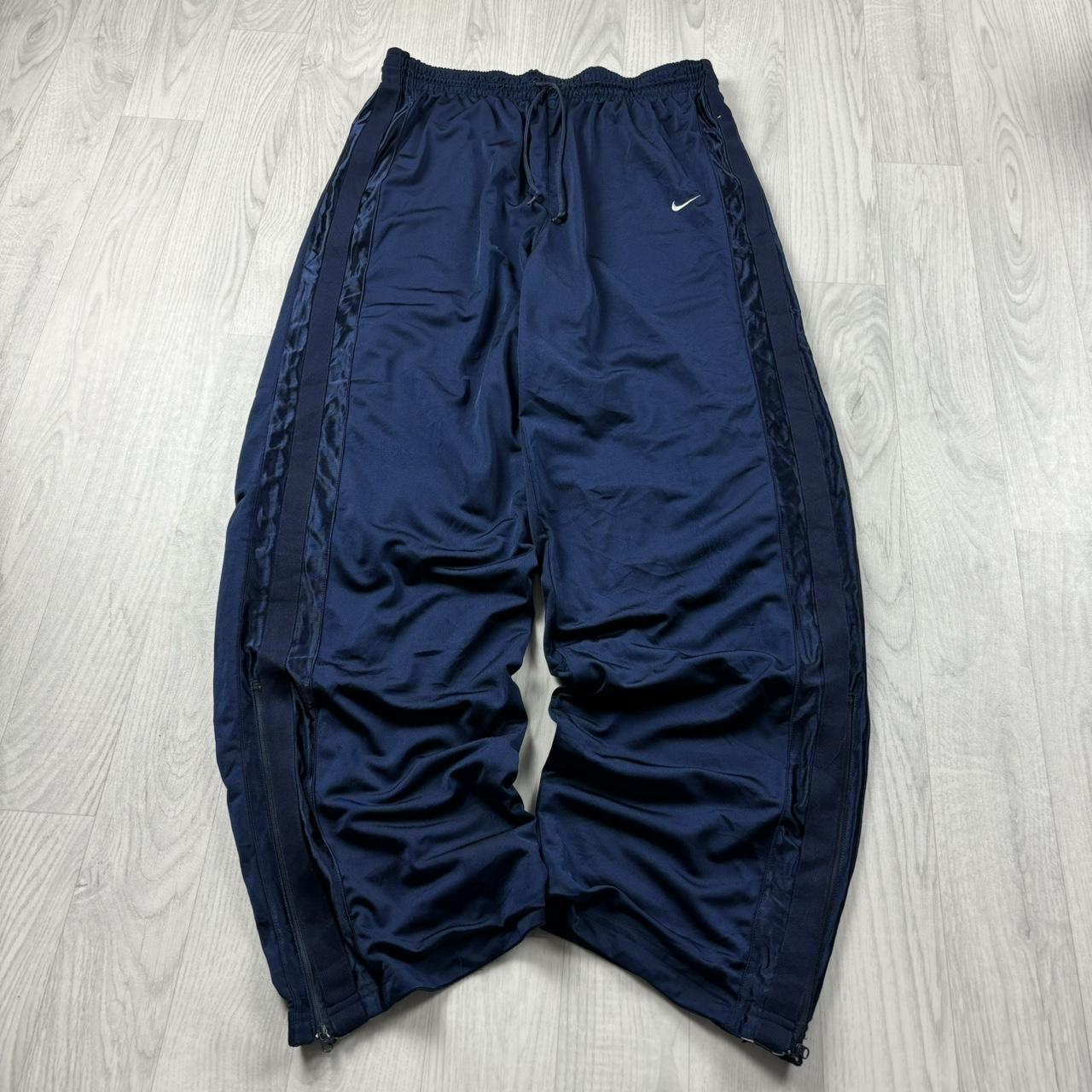 VINTAGE Y2K NIKE BAGGY REVERSIBLE TRACKSUIT BOTTOMS NAVY