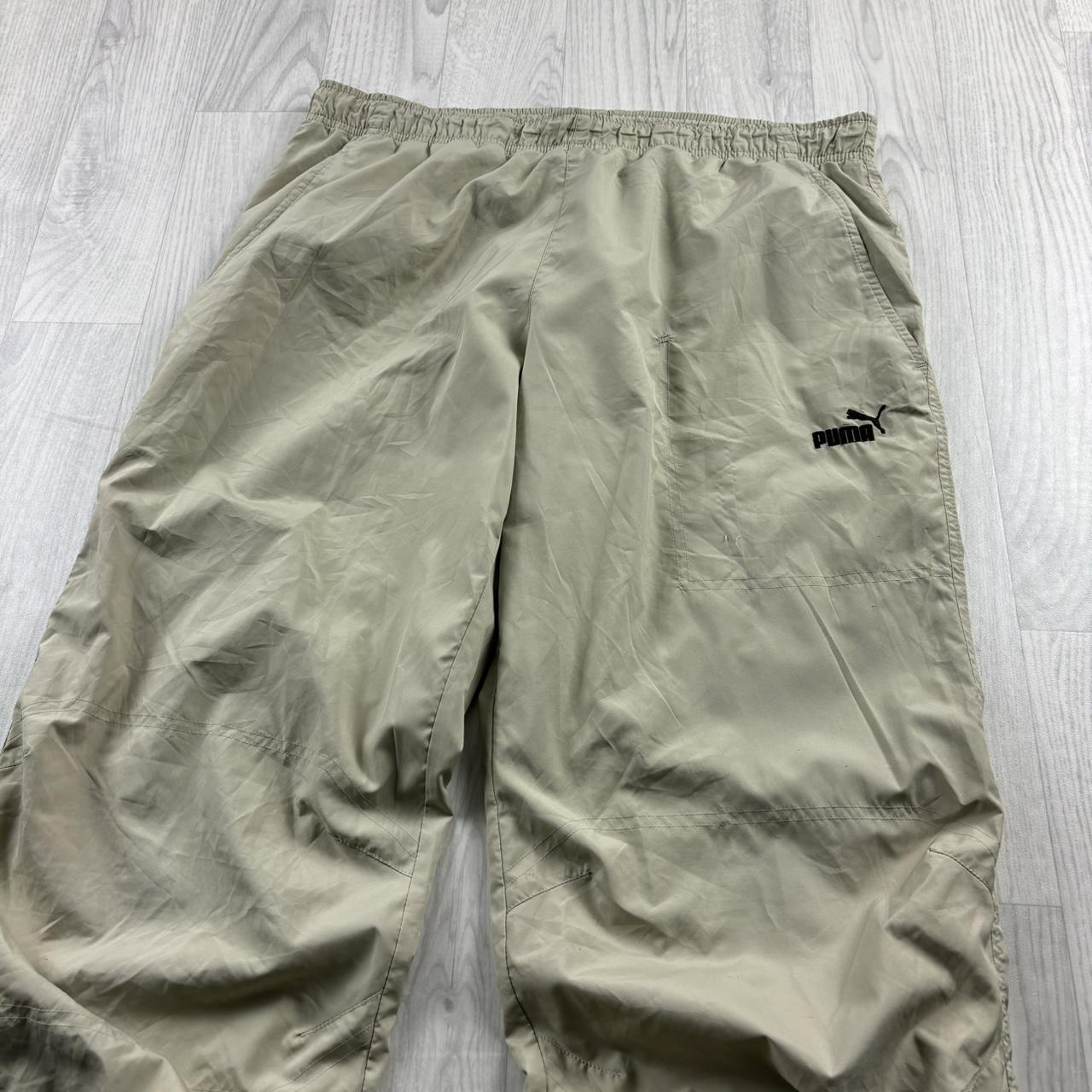 VINTAGE Y2K PUMA BAGGY TRACKSUIT BOTTOMS BEIGE