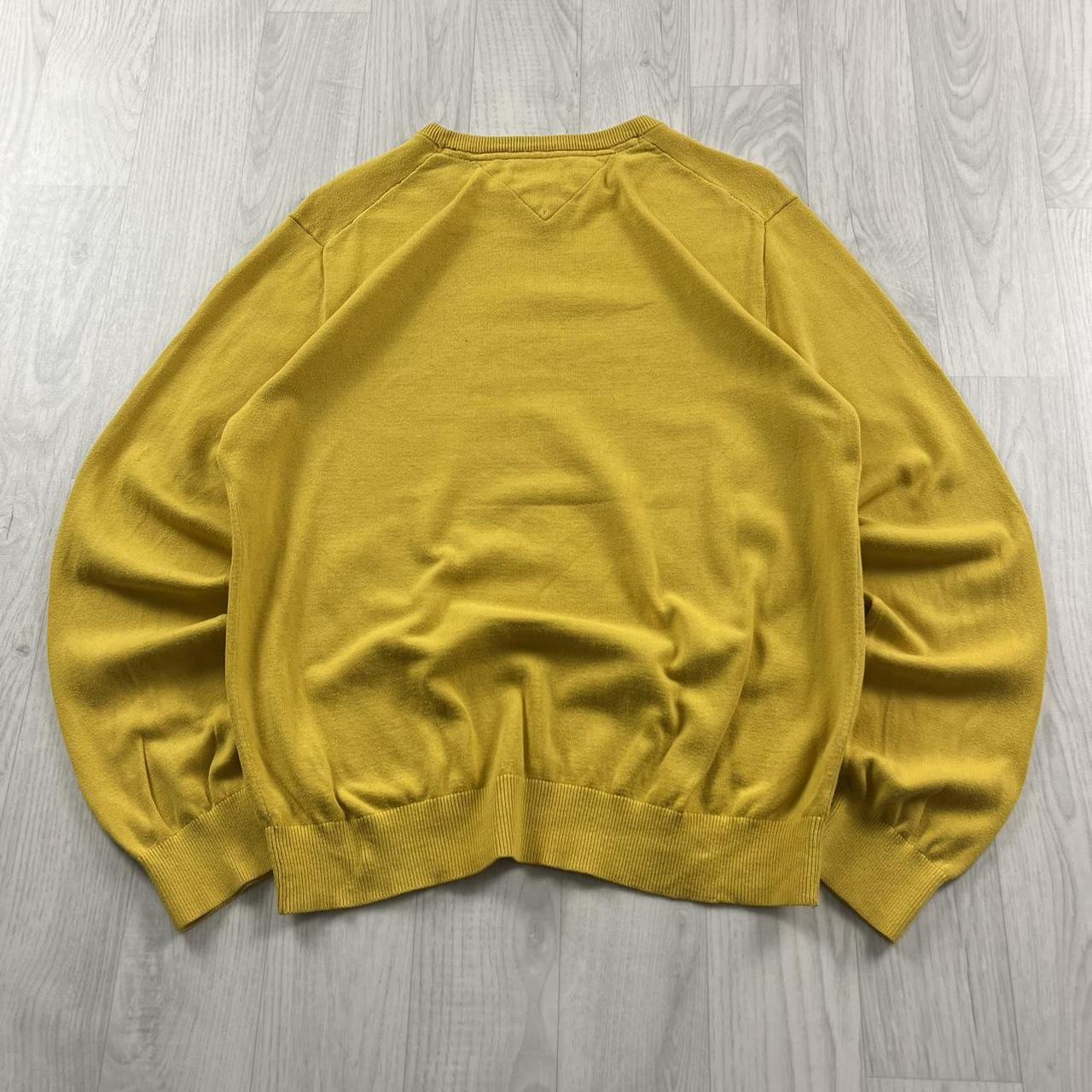 VINTAGE Y2K TOMMY HILFIGER FLAG KNITTED JUMPER YELLOW (M)