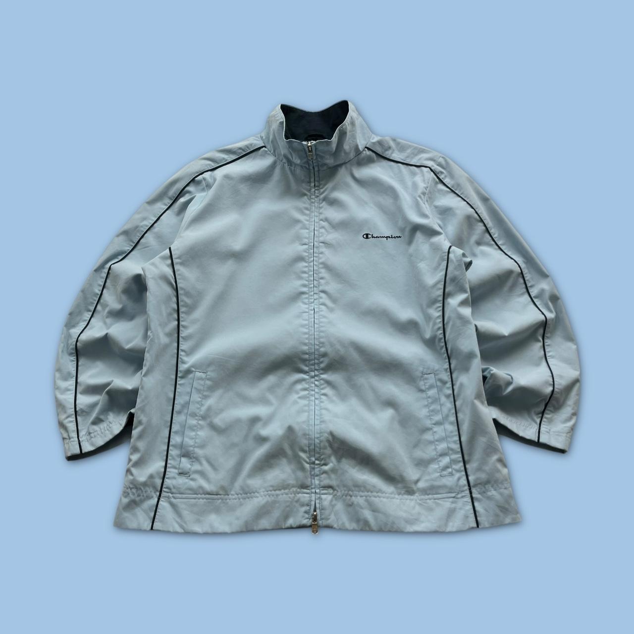 VINTAGE Y2K CHAMPION WINDBREAKER TRACK JACKET BABY BLUE