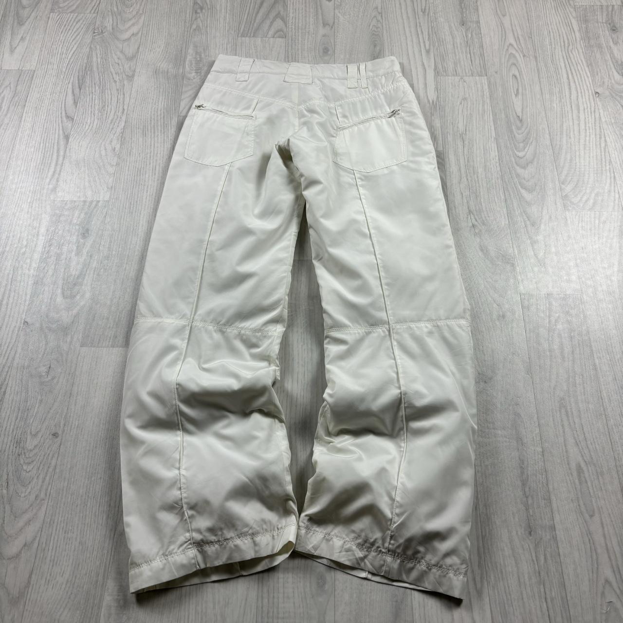 VINTAGE Y2K NIKE LOW RISE BAGGY SKI PANTS SALOPETTES WHITE
