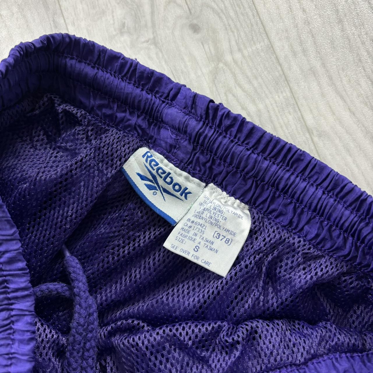 VINTAGE 00s REEBOK BAGGY SHELL TRACKSUIT BOTTOMS PURPLE (S)