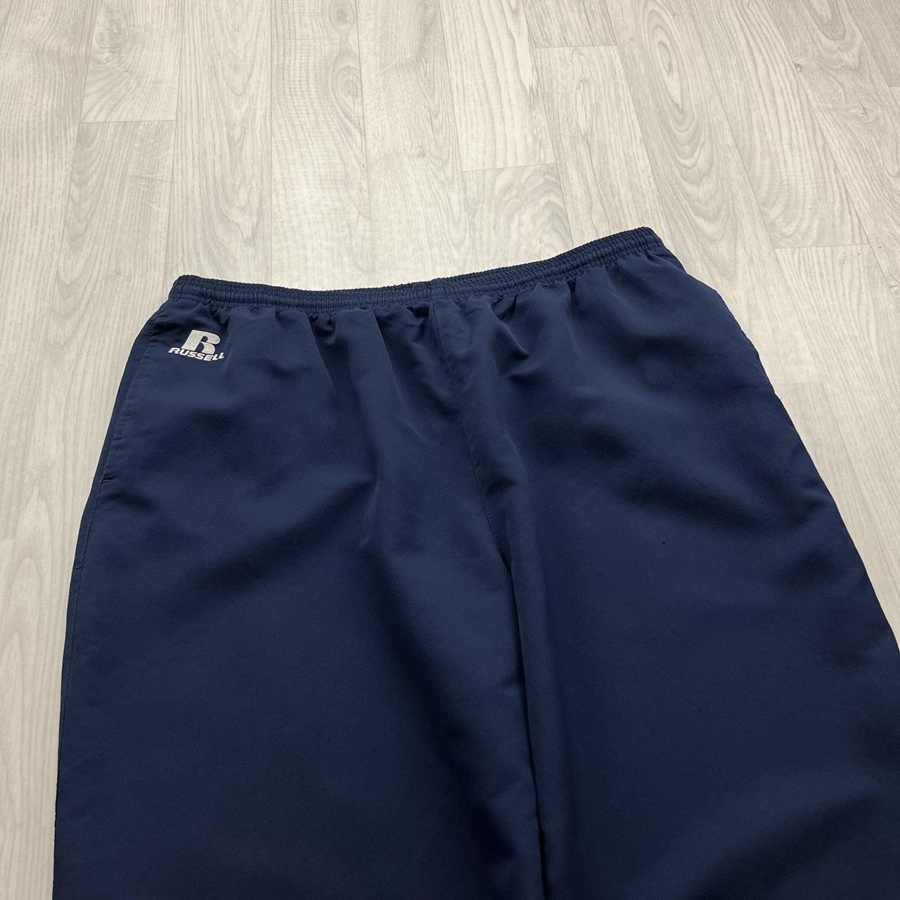 VINTAGE Y2K RUSSELL ATHLETIC BAGGY WIDE LEG TRACKSUIT BOTTOMS NAVY