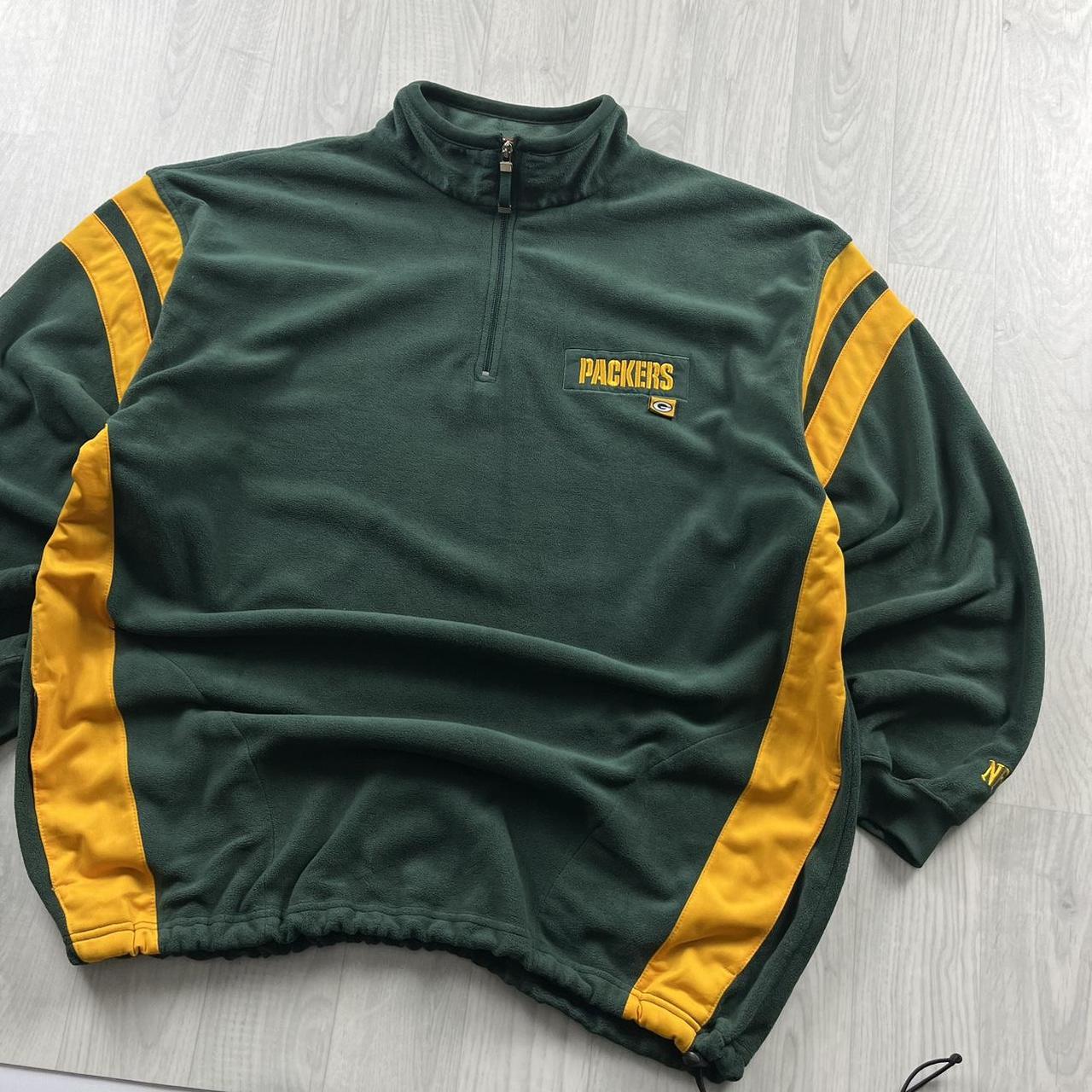 VINTAGE Y2K NFL PACKERS QUARTER ZIP FLEECE SWEATSHIRT GREEN