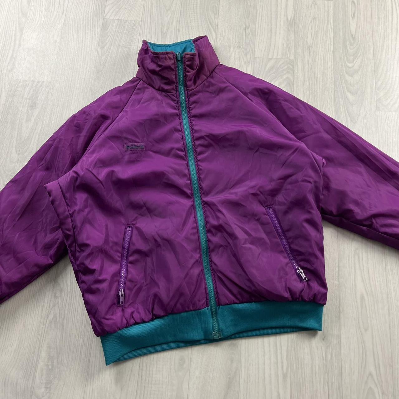 VINTAGE 00s COLUMBIA REVERSIBLE PADDED JACKET PURPLE BLUE