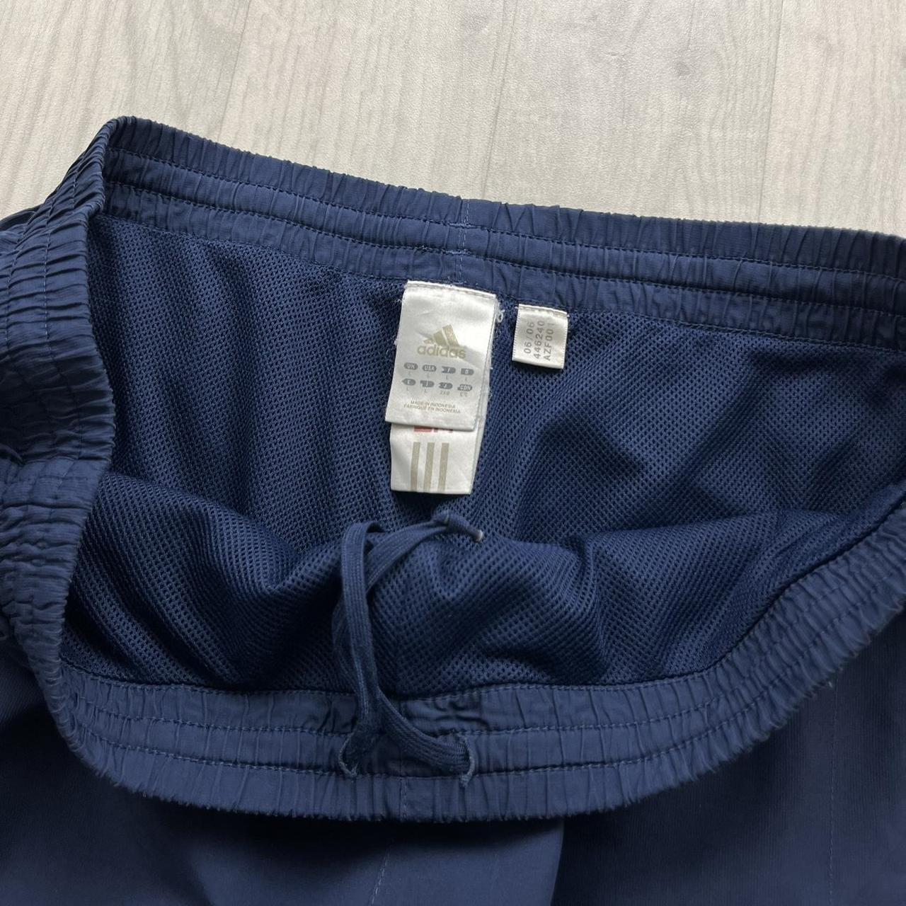 VINTAGE Y2K ADIDAS SIDE STRIPE BAGGY TRACKSUIT BOTTOMS NAVY
