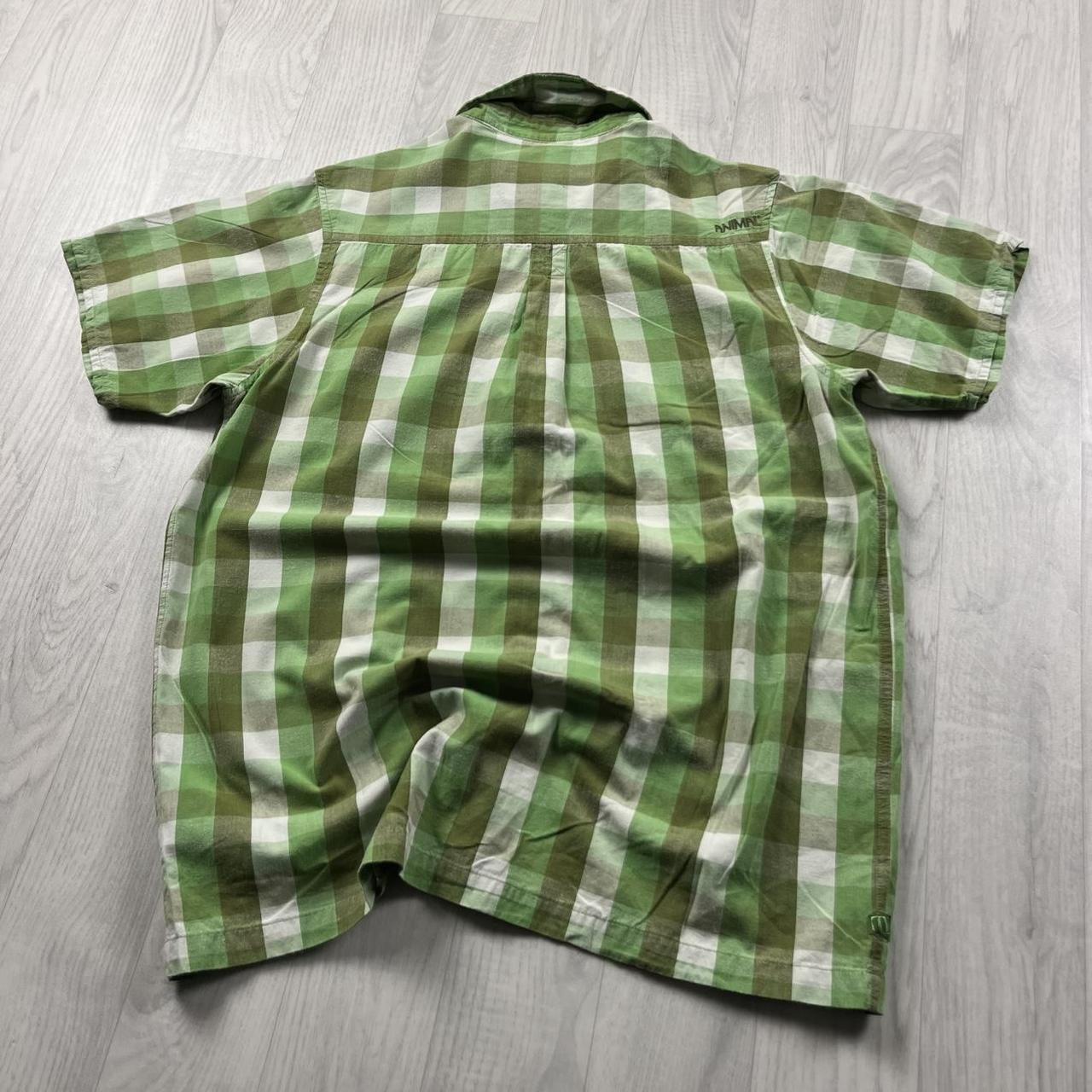 VINTAGE Y2K ANIMAL CHECKERED SHORT SLEEVE SHIRT GREEN