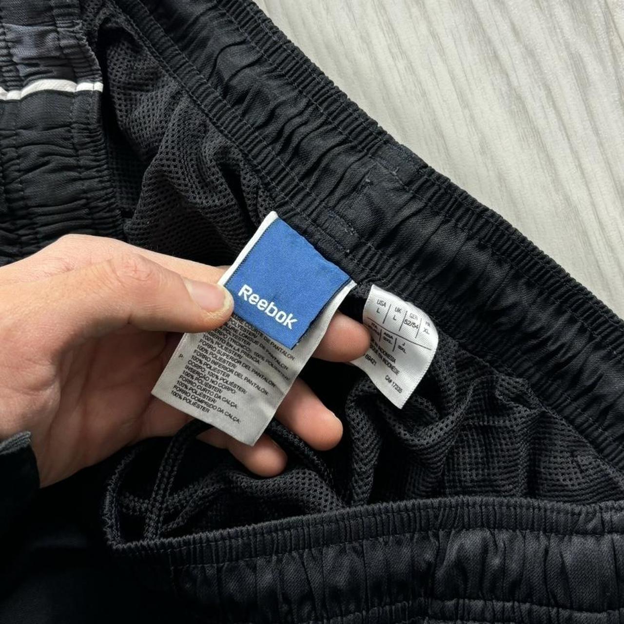 VINTAGE 00s REEBOK BAGGY TRACKSUIT BOTTOMS BLACK