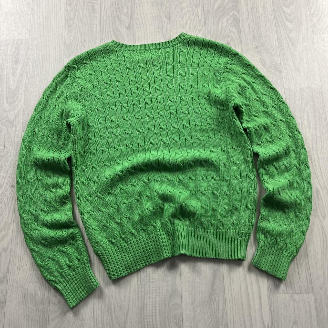 VINTAGE Y2K POLO RALPH LAUREN CHUNKY CABLE KNITTED JUMPER GREEN