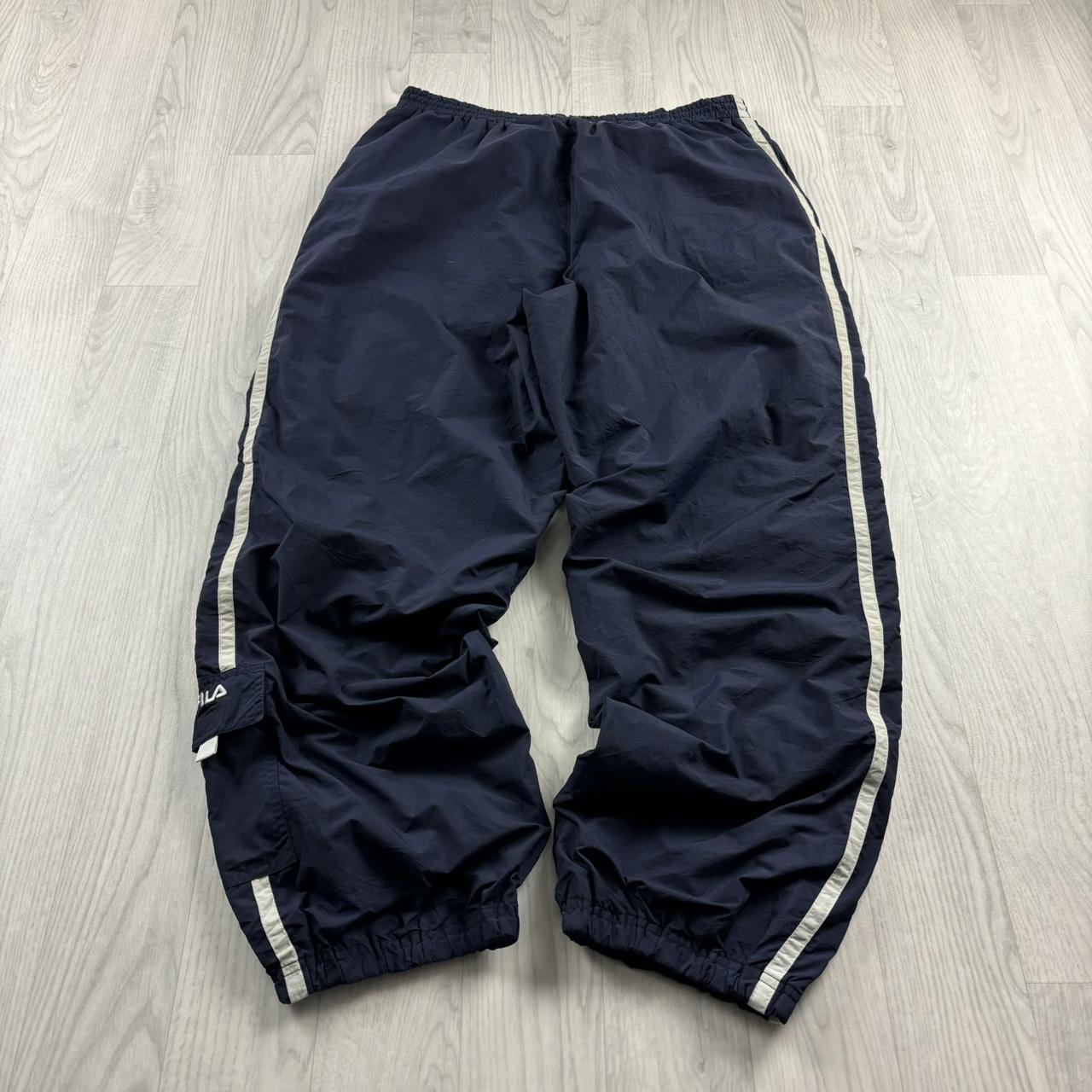 VINTAGE Y2K FILA CARGO BAGGY TRACKSUIT BOTTOMS NAVY