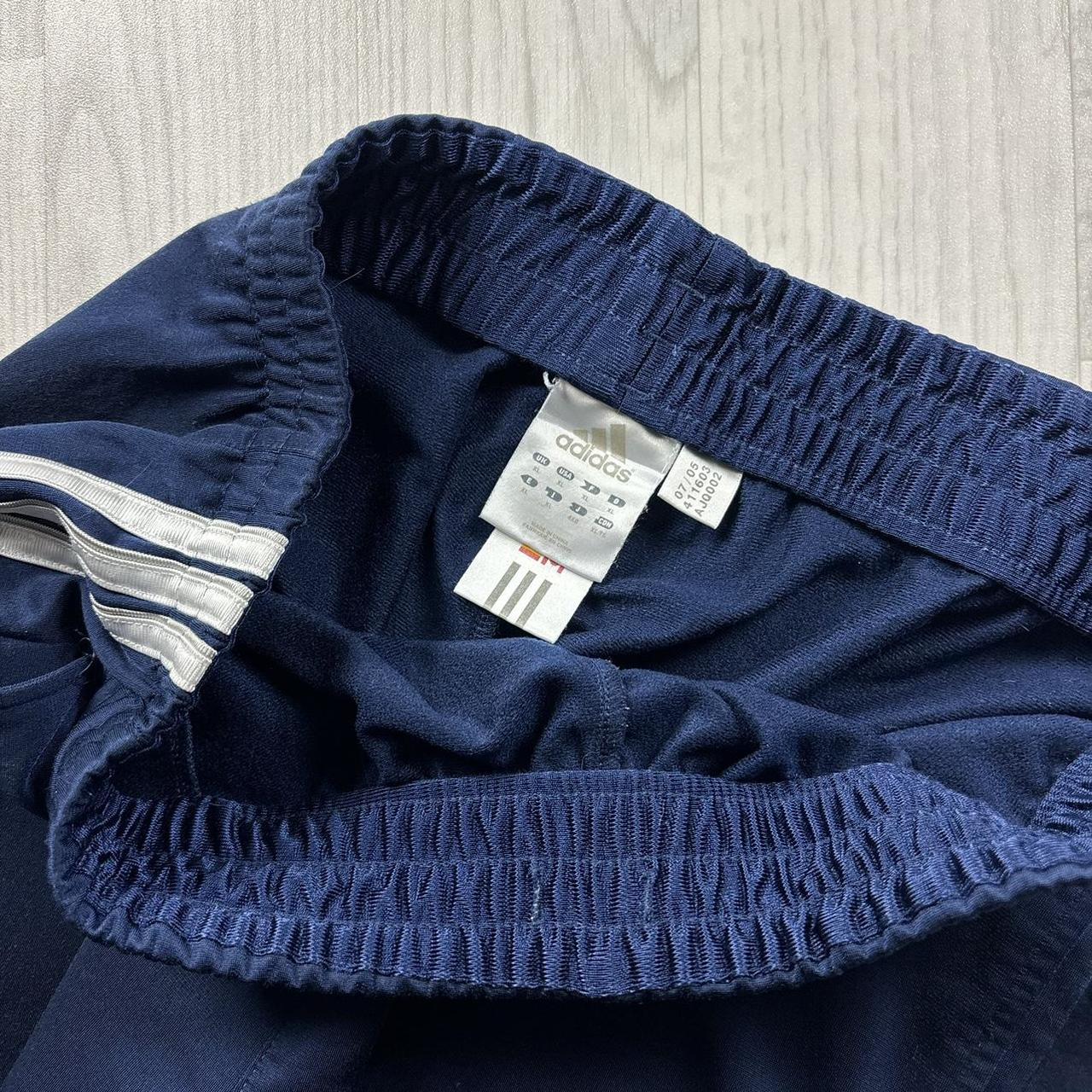 VINTAGE Y2K ADIDAS WIDE LEG BAGGY TRACKSUIT BOTTOMS NAVY BLUE