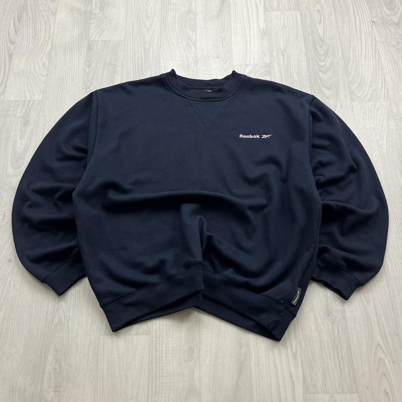 VINTAGE Y2K REEBOK SMALL LOGO BOXY SWEATSHIRT NAVY