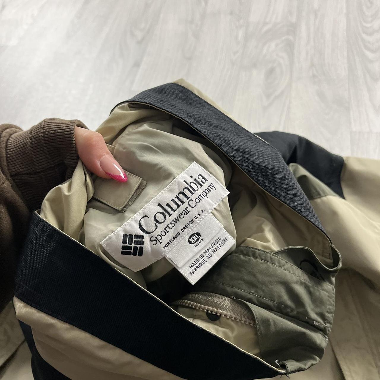 VINTAGE 00s COLUMBIA HEAVY BOMBER JACKET BEIGE BLACK