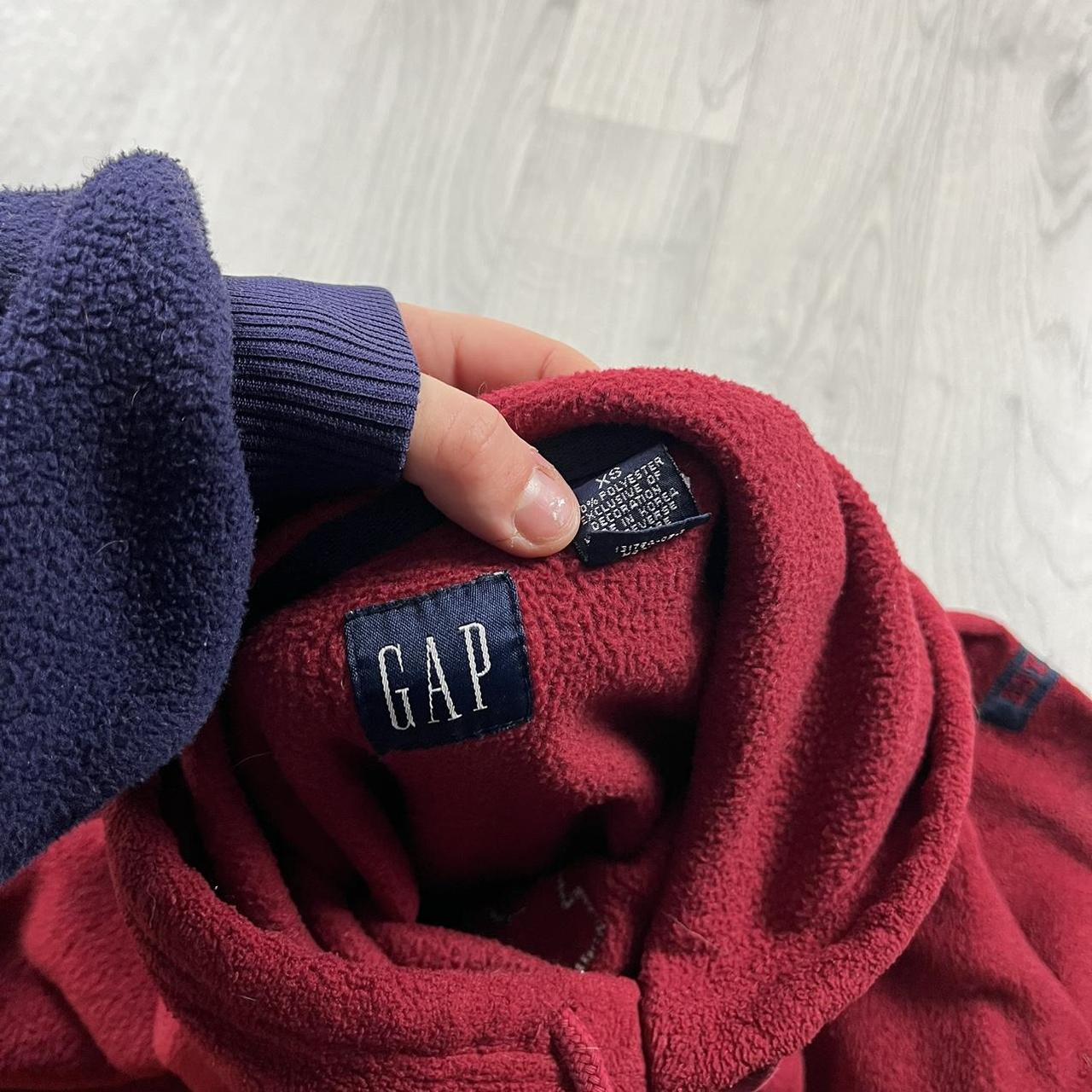 VINTAGE Y2K GAP FLEECE HOODIE BURGUNDY
