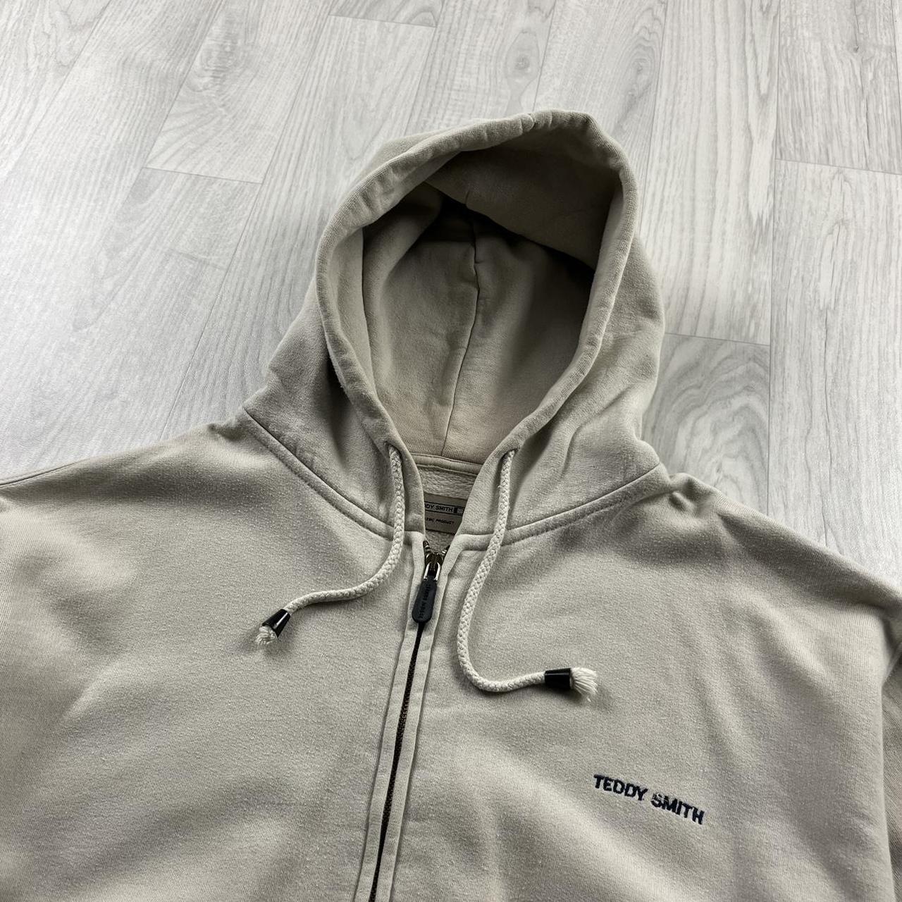VINTAGE Y2K TEDDY SMITH SPELL OUT HOODIE CREAM