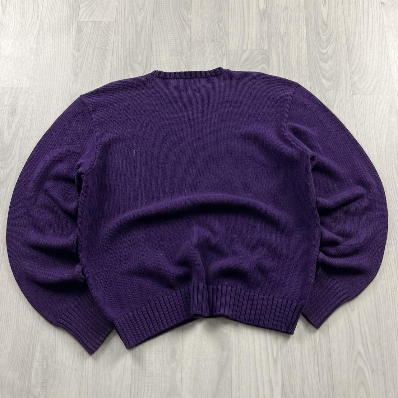 VINTAGE Y2K POLO RALPH LAUREN CHUNKY KNITTED JUMPER PURPLE