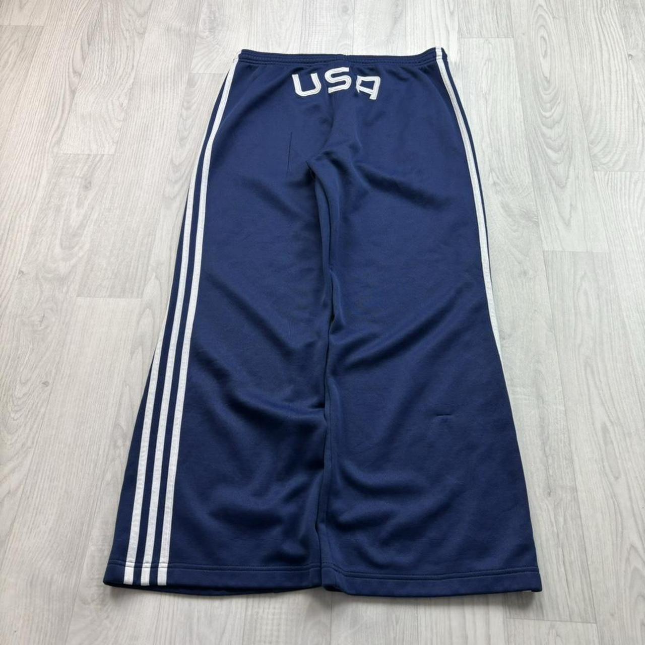 VINTAGE Y2K ADIDAS LOW RISE BAGGY TRACKSUIT BOTTOMS NAVY