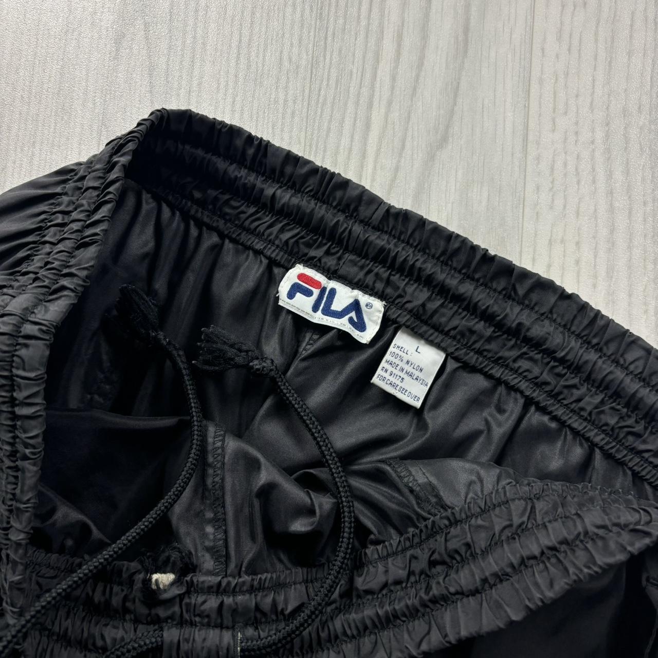 VINTAGE Y2K FILA BAGGY SHELL TRACKSUIT BOTTOMS BLACK