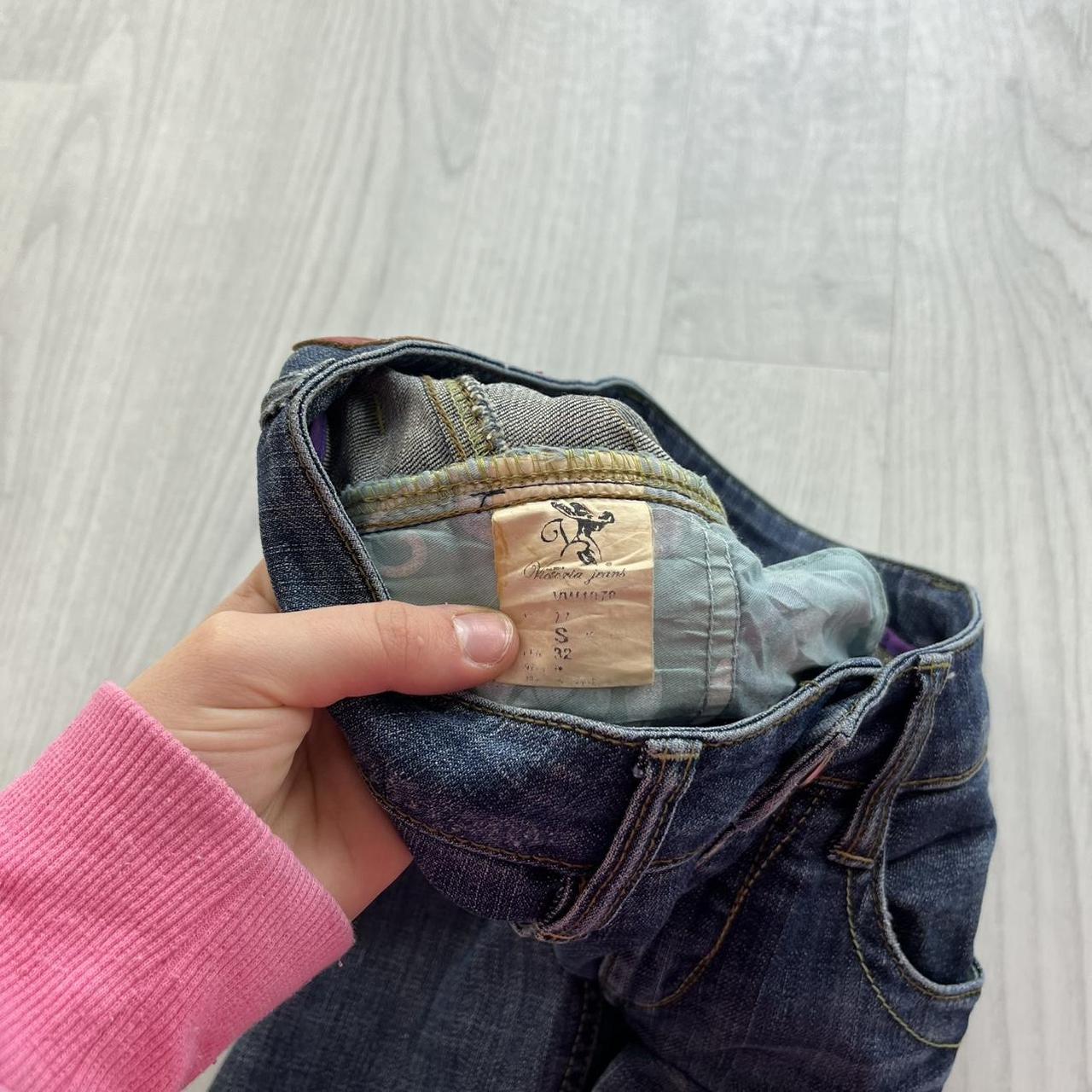 VINTAGE Y2K VICTORIA LOW RISE SLIM BOOTCUT JEANS NAVY BLUE