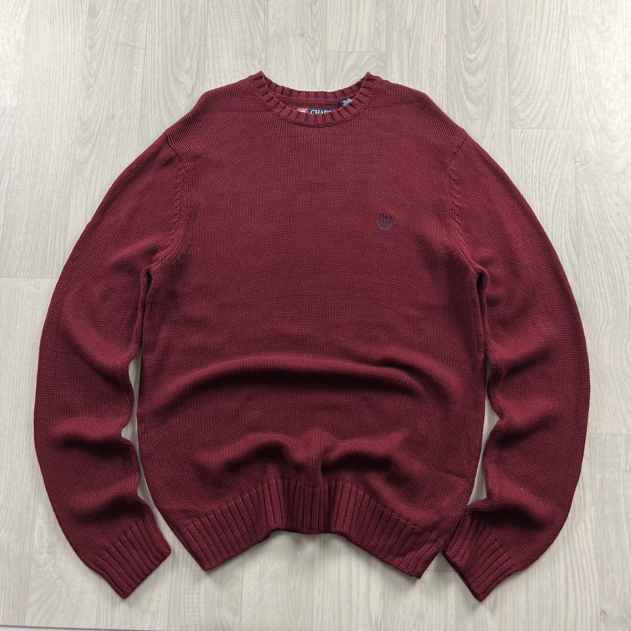 VINTAGE Y2K CHAPS CHUNKY KNITTED JUMPER BURGUNDY