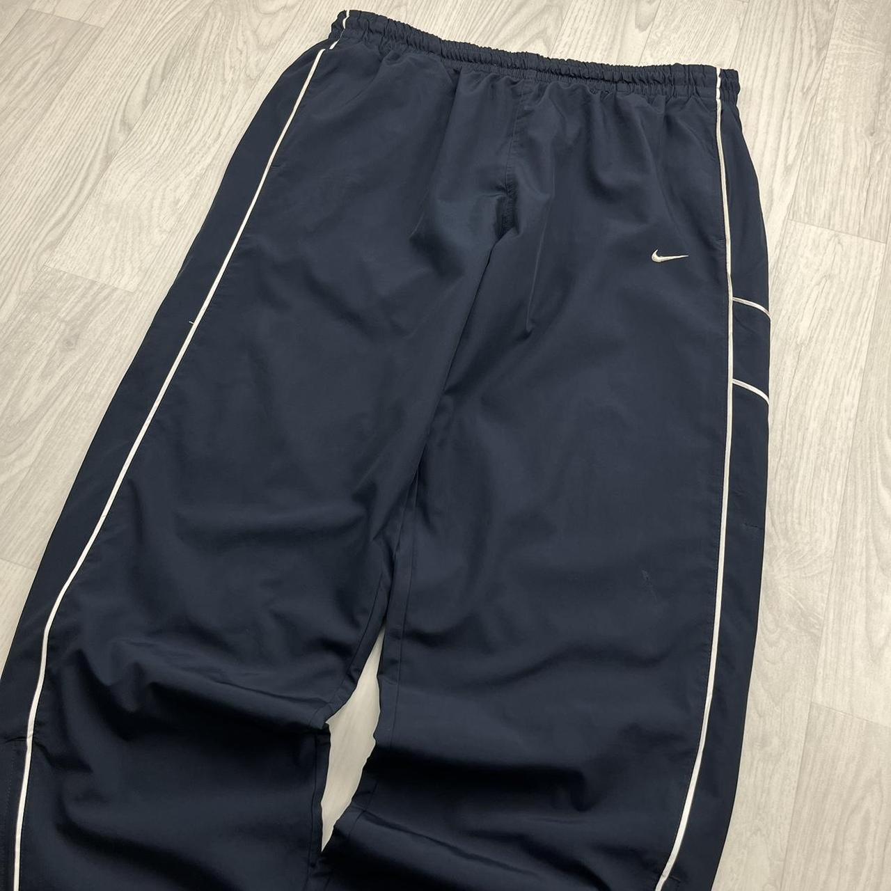 VINTAGE Y2K NIKE WIDE LEG TRACKSUIT BOTTOMS NAVY
