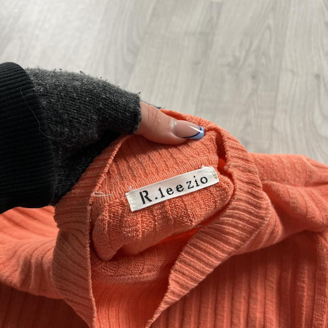 VINTAGE Y2K RIBBED KNITTED JUMPER ORANGE
