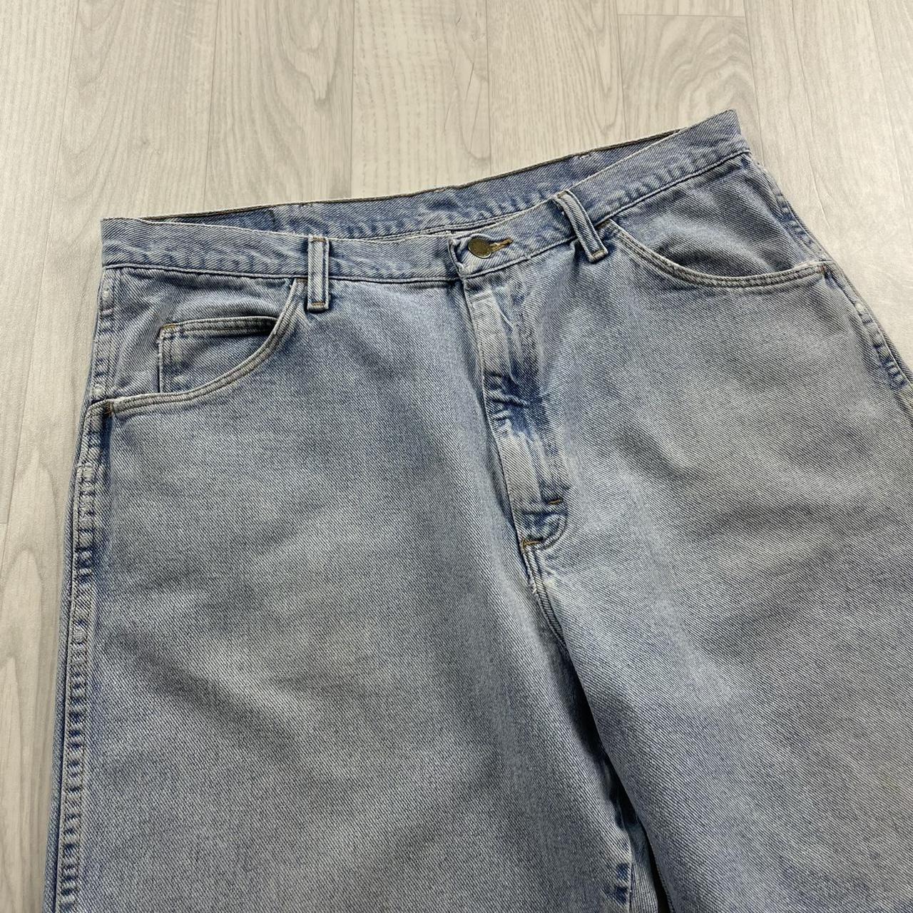 VINTAGE WRANGLER BAGGY LOOSE SKATER JORTS LIGHT BLUE (35w)