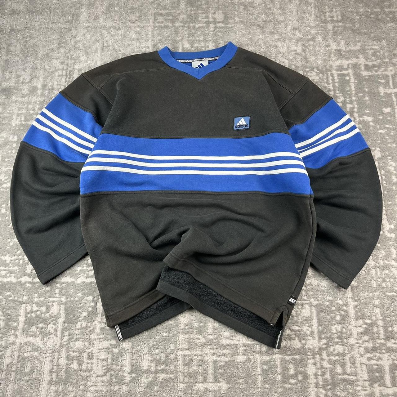 VINTAGE Y2K ADIDAS BOXY SPORTY SWEATSHIRT FADED BLACK
