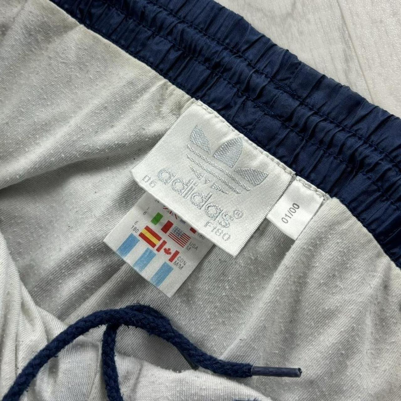 VINTAGE 90s ADIDAS BAGGY TRACKSUIT BOTTOMS NAVY BLUE