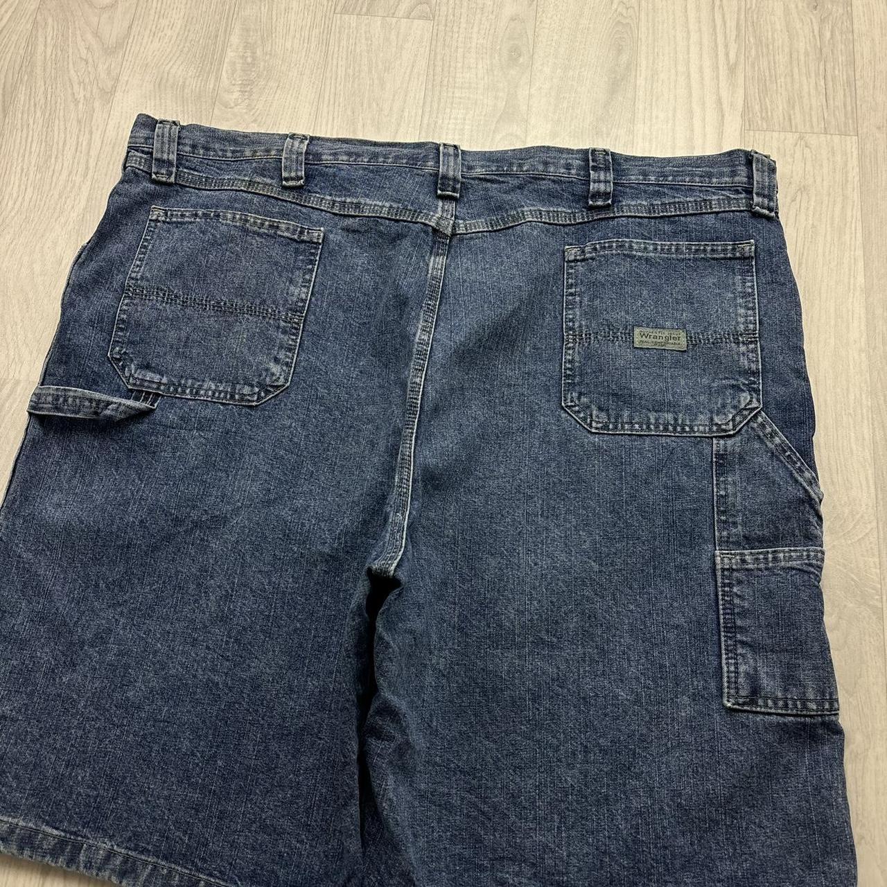 VINTAGE 00s WRANGLER BAGGY LOOSE CARPENTER JORTS BLUE
