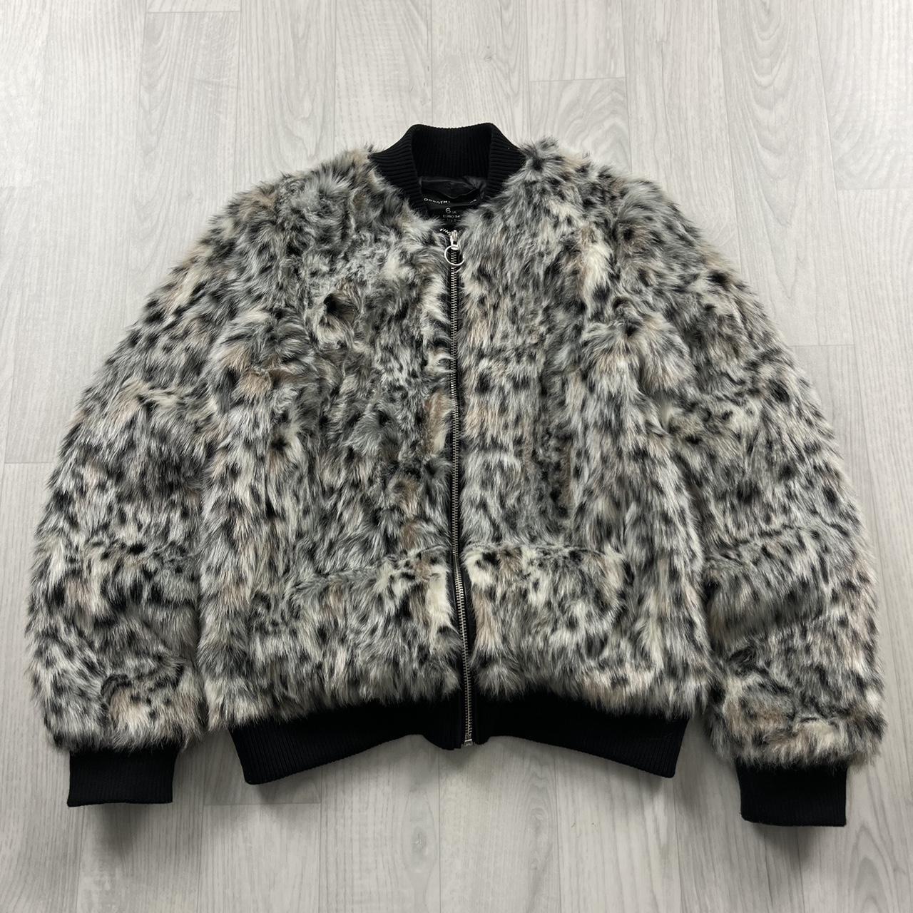 VINTAGE Y2K DOROTHY PERKINS LEOPARD PRINT FAUX FUR JACKET