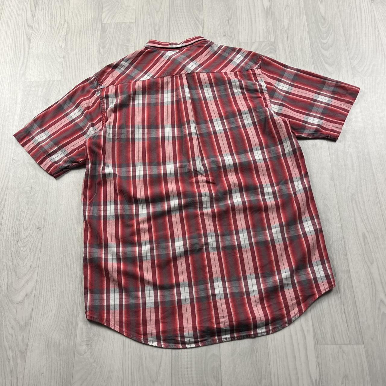 VINTAGE Y2K STUSSY SHORT SLEEVE PLAID CHECKERED SHIRT RED