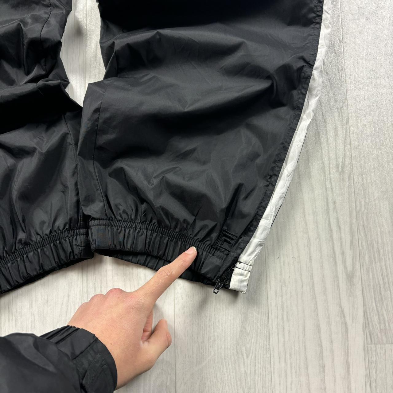 VINTAGE Y2K FILA BAGGY SHELL TRACKSUIT BOTTOMS BLACK