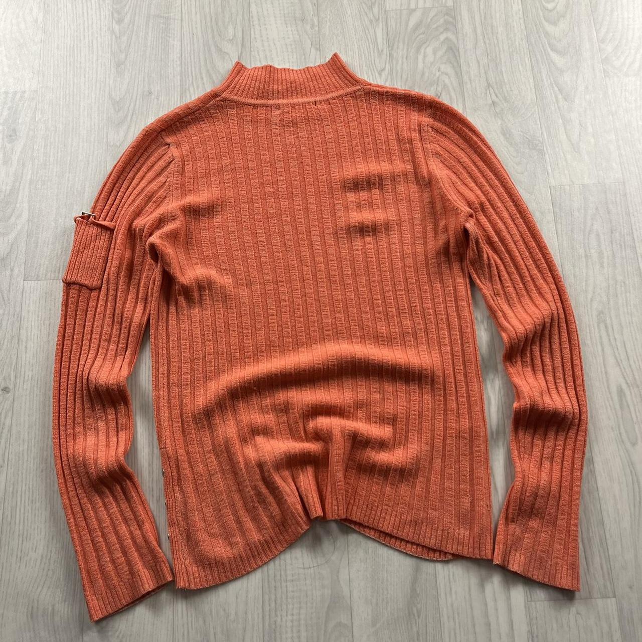 VINTAGE Y2K RIBBED KNITTED JUMPER ORANGE