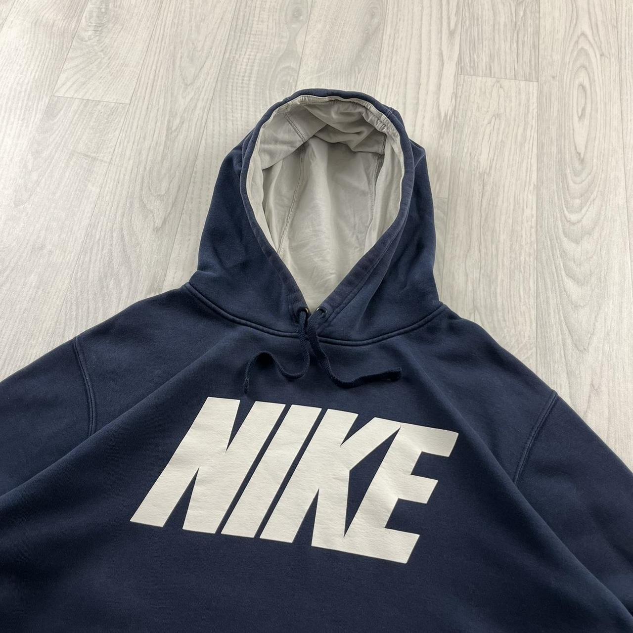 VINTAGE Y2K NIKE SPELL OUT HOODIE NAVY