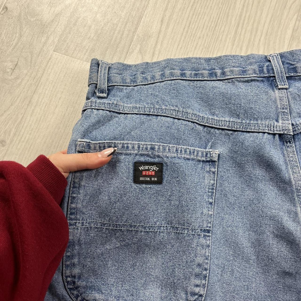 VINTAGE 00s WRANGLER BAGGY LOOSE CARPENTER JORTS BLUE