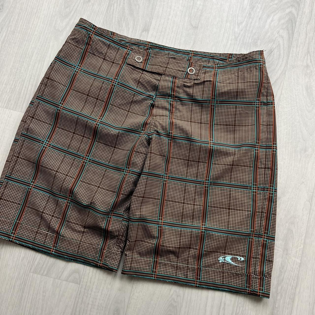 VINTAGE Y2K O’NEILL BAGGY CHECKERED BOARD SHORTS BROWN