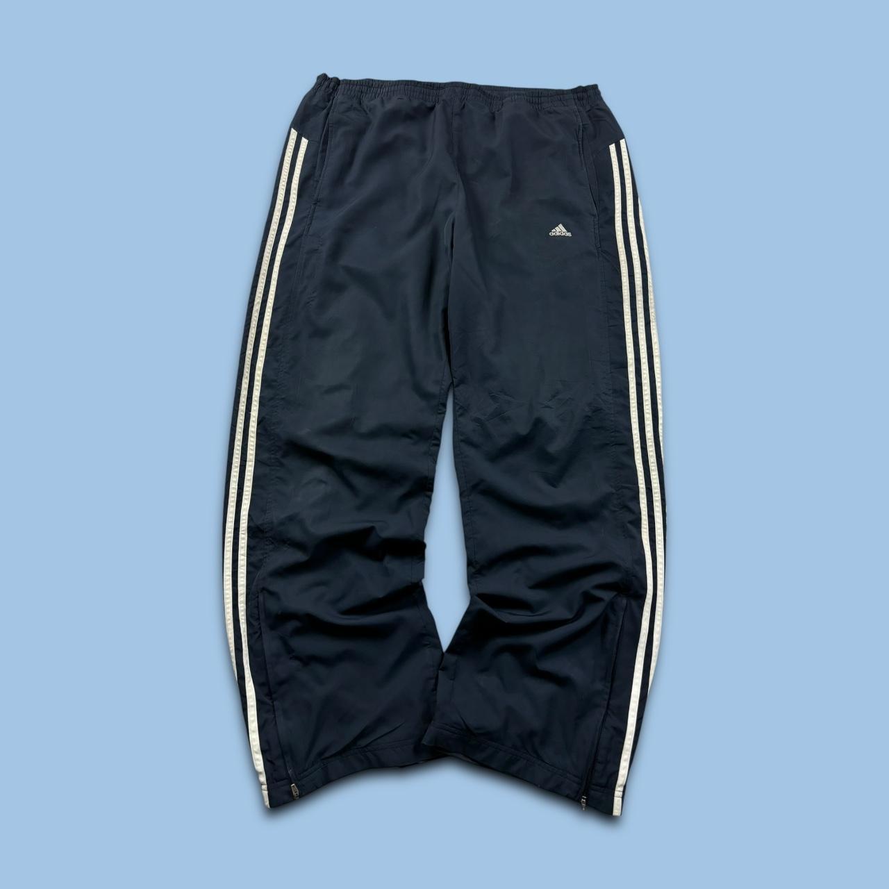 VINTAGE Y2K ADIDAS BAGGY TRACKSUIT BOTTOMS NAVY