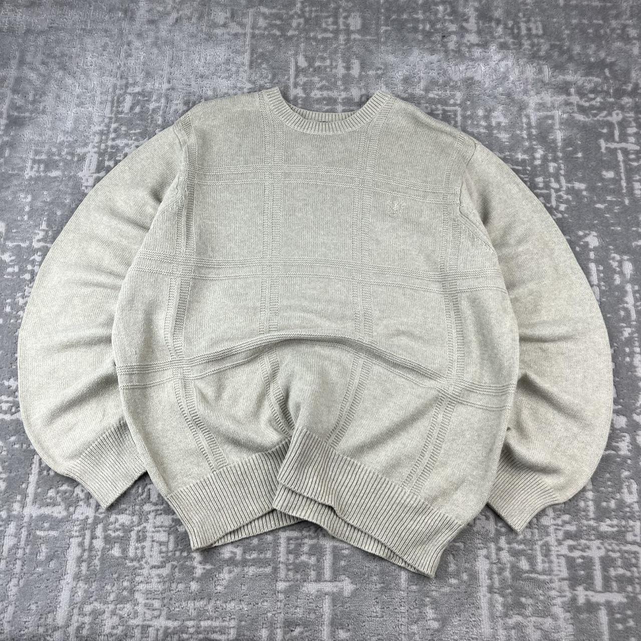 VINTAGE Y2K IZOD HEAVYWEIGHT KNITTED JUMPER CREAM