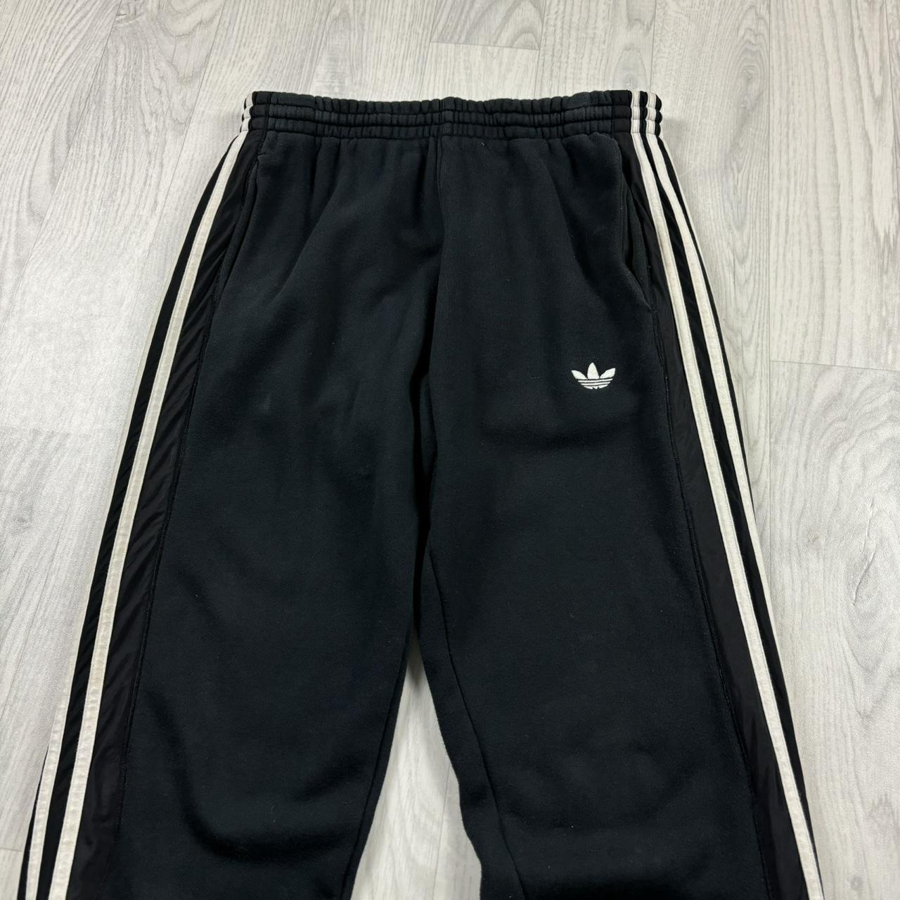 ADIDAS CUFFED COTTON SWEATPANTS BLACK